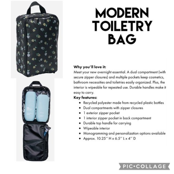 Thirty-one Modern Toiletry Bag - Textured Gray NWT - Picture 3 of 5